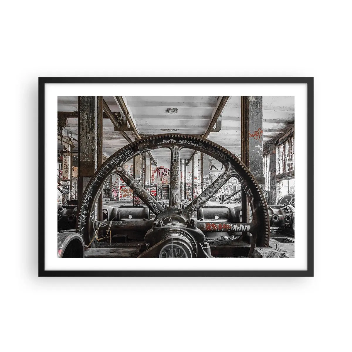Plagát v čiernom ráme - Tajný život továrne - 70x50 cm