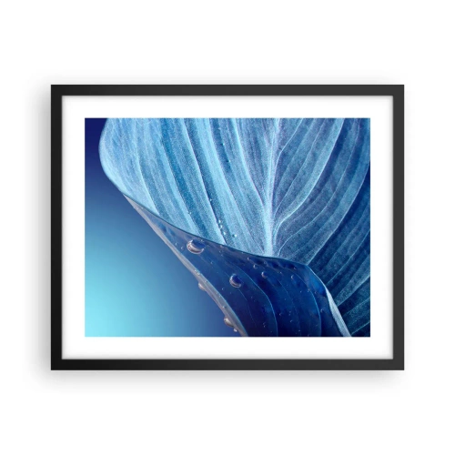 Plagát v čiernom ráme - Skryté kvapky modrej - 50x40 cm