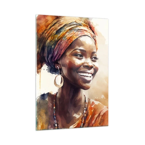 Obraz na skle - Africká kráľovná - 50x70 cm