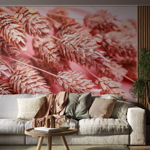 Fototapeta Premium Canvas - Kvetinová kaskáda v ružovej - Sušené kvety, Kytica kvetov, Kvety - 250x175 cm