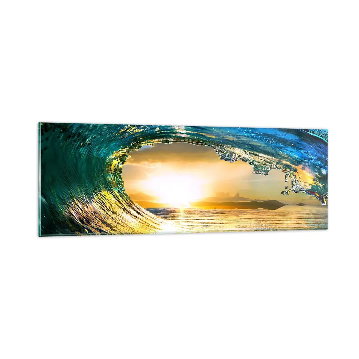 Obraz na skle - V smaragdovo-zlatom krištáli - 90x30 cm