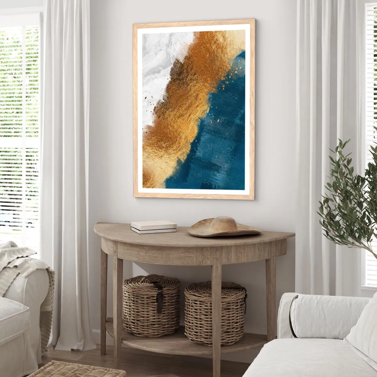 Plagát v ráme zo svetlého duba - Farby leta - 50x70 cm
