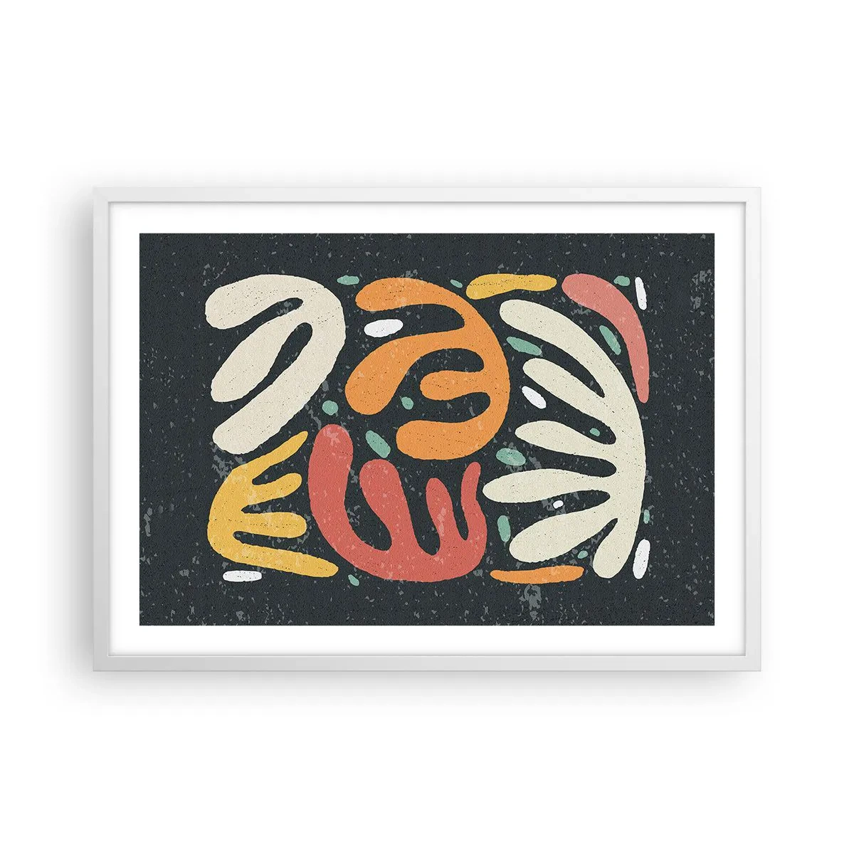 Plagát v bielom ráme - Kompozícia – hneď ťa chytím - 70x50 cm