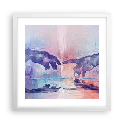 Plagát v bielom ráme - Božská iskra života - 40x40 cm