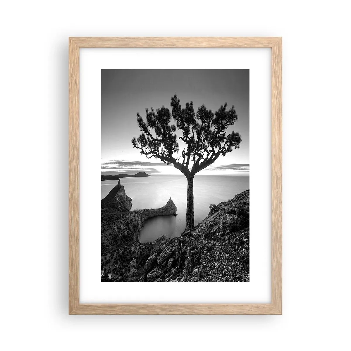 Plagát v ráme zo svetlého duba - Pokoj až k horizontu - 30x40 cm