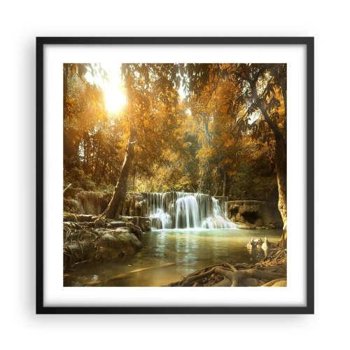 Plagát v čiernom ráme - Parkový vodopád - 50x50 cm