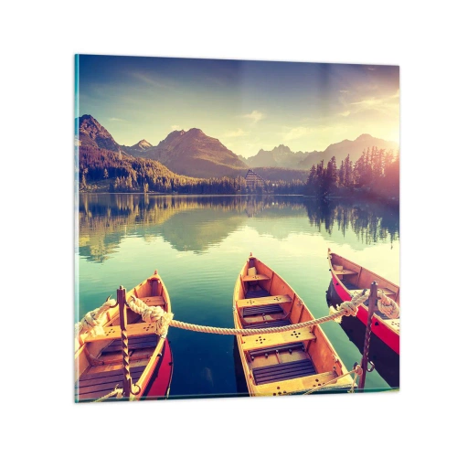 Obraz na skle - Žiť podľa jej zákonov - 70x70 cm