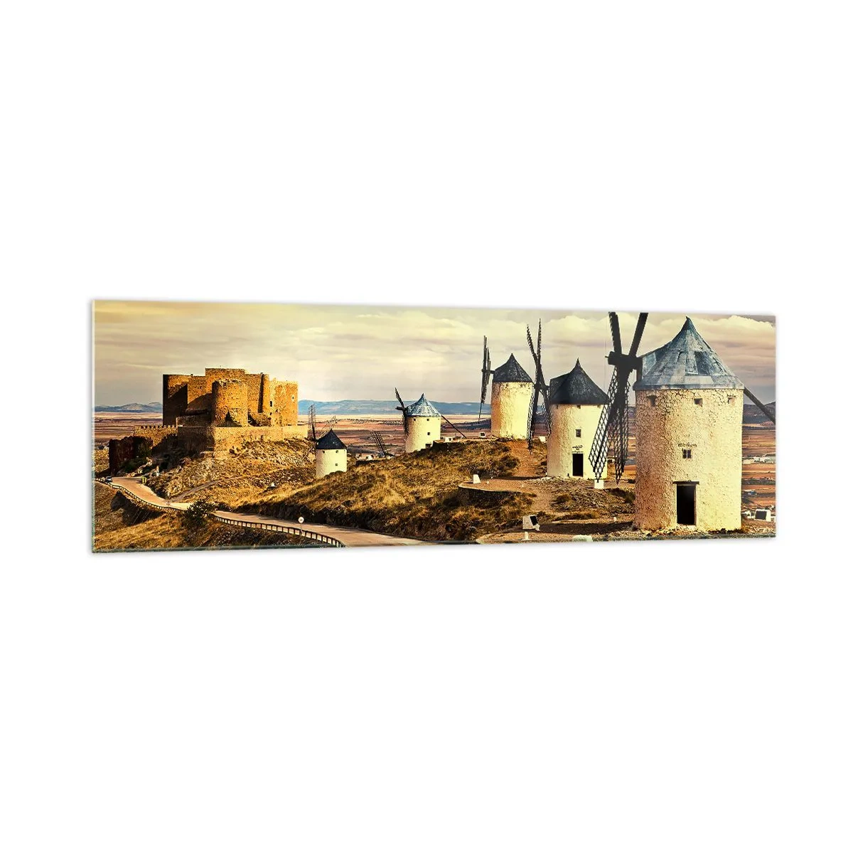 Obraz na skle - Čoskoro sa objaví Don Quijote - 160x50 cm