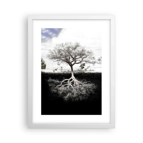 Plagát v bielom ráme - Objavenie podstaty sveta - 30x40 cm