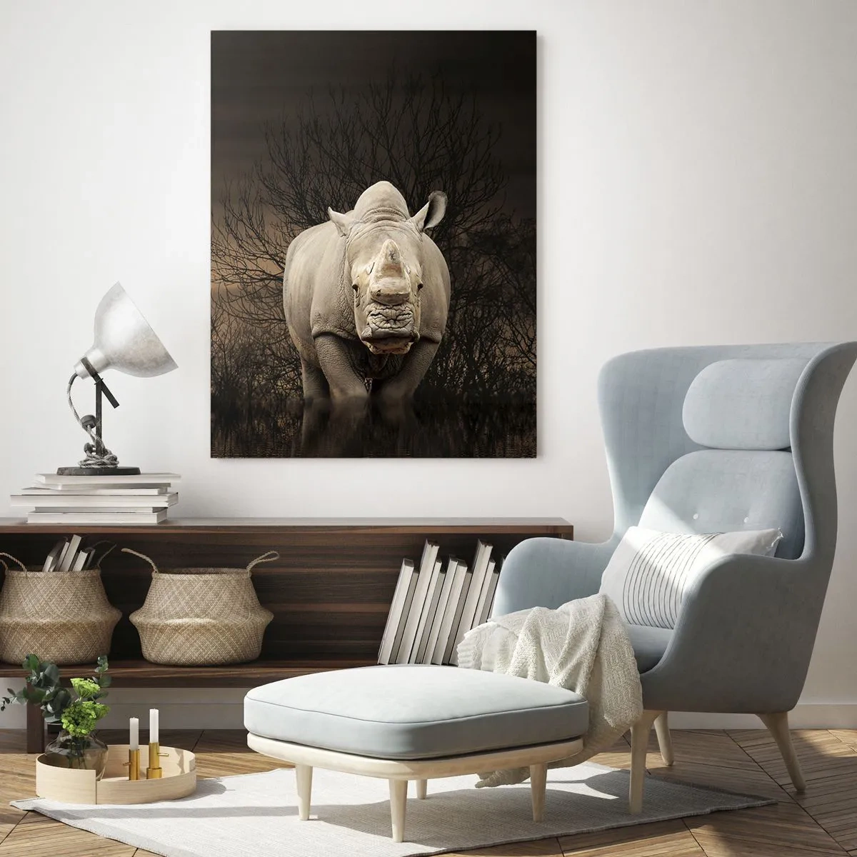 Obraz na skle - Biely proti prírode - 50x70 cm