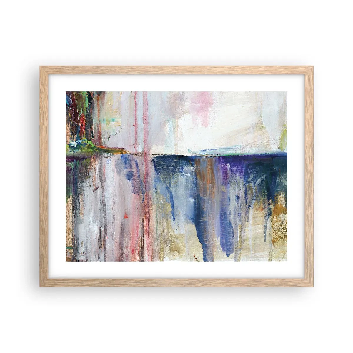 Plagát v ráme zo svetlého duba - Farebné dojmy a asociácie - 50x40 cm