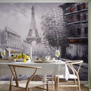 Fototapeta Premium Sand - Parížska prechádzka - Mesto, Paríž, Eiffelova veža - 350x256 cm