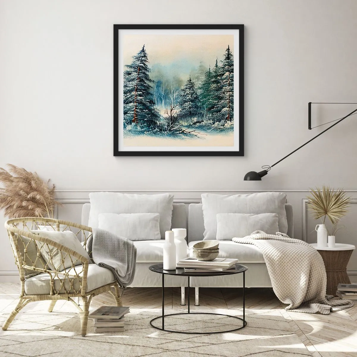 Plagát v čiernom ráme - Pripravenie na Vianoce - 60x60 cm
