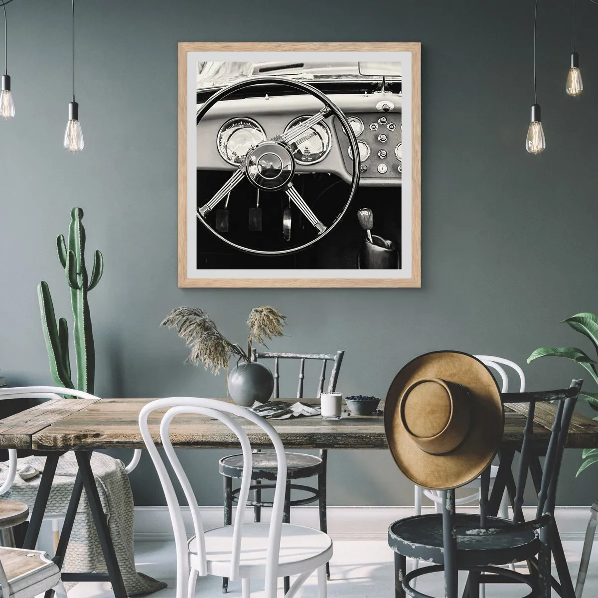 Plagát v ráme zo svetlého duba - Sen zberateľov - 50x50 cm