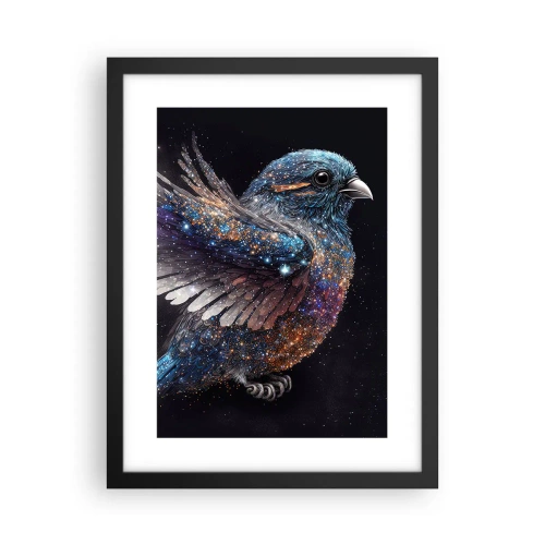 Plagát v čiernom ráme - Diamantový vrabec - 30x40 cm
