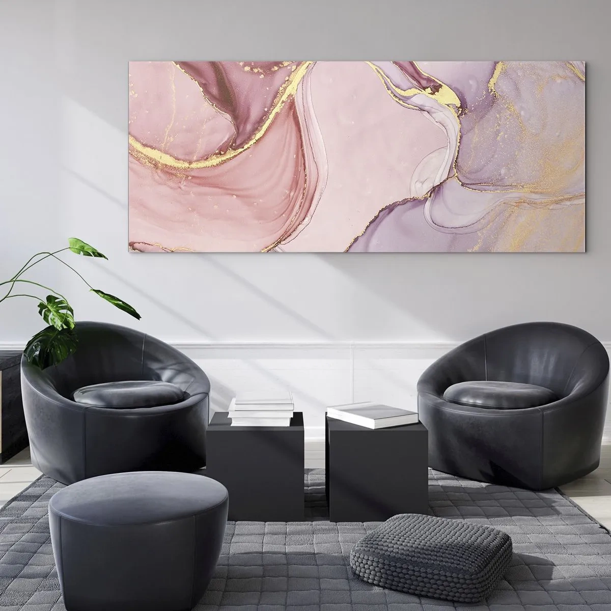 Obraz na skle - Maznanie farieb - 90x30 cm