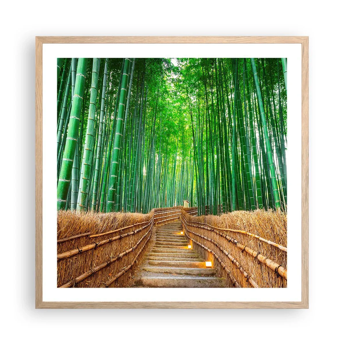 Plagát v ráme zo svetlého duba - Esencia ázijskej prírody - 60x60 cm