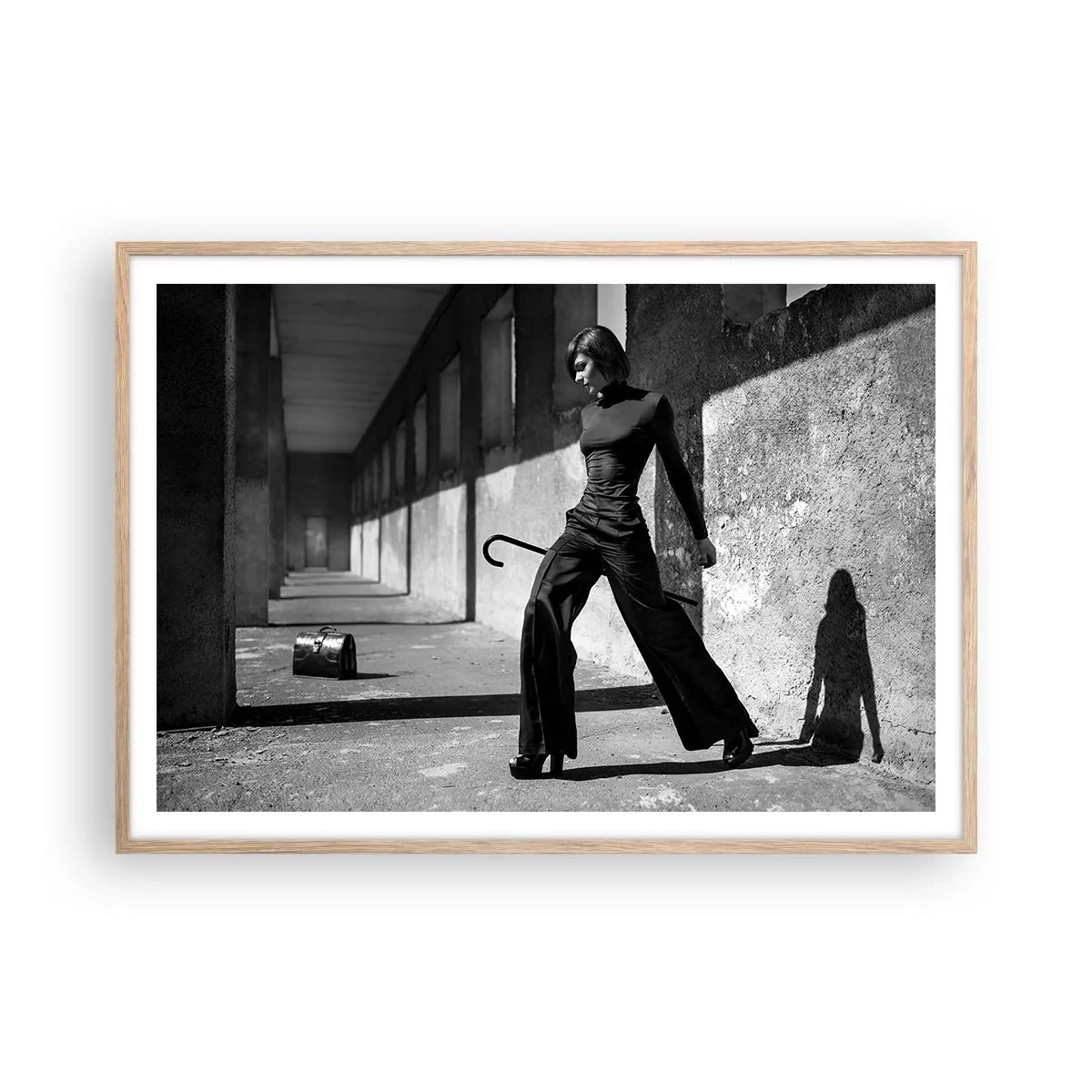 Plagát v ráme zo svetlého duba - Mestská elegancia - 100x70 cm