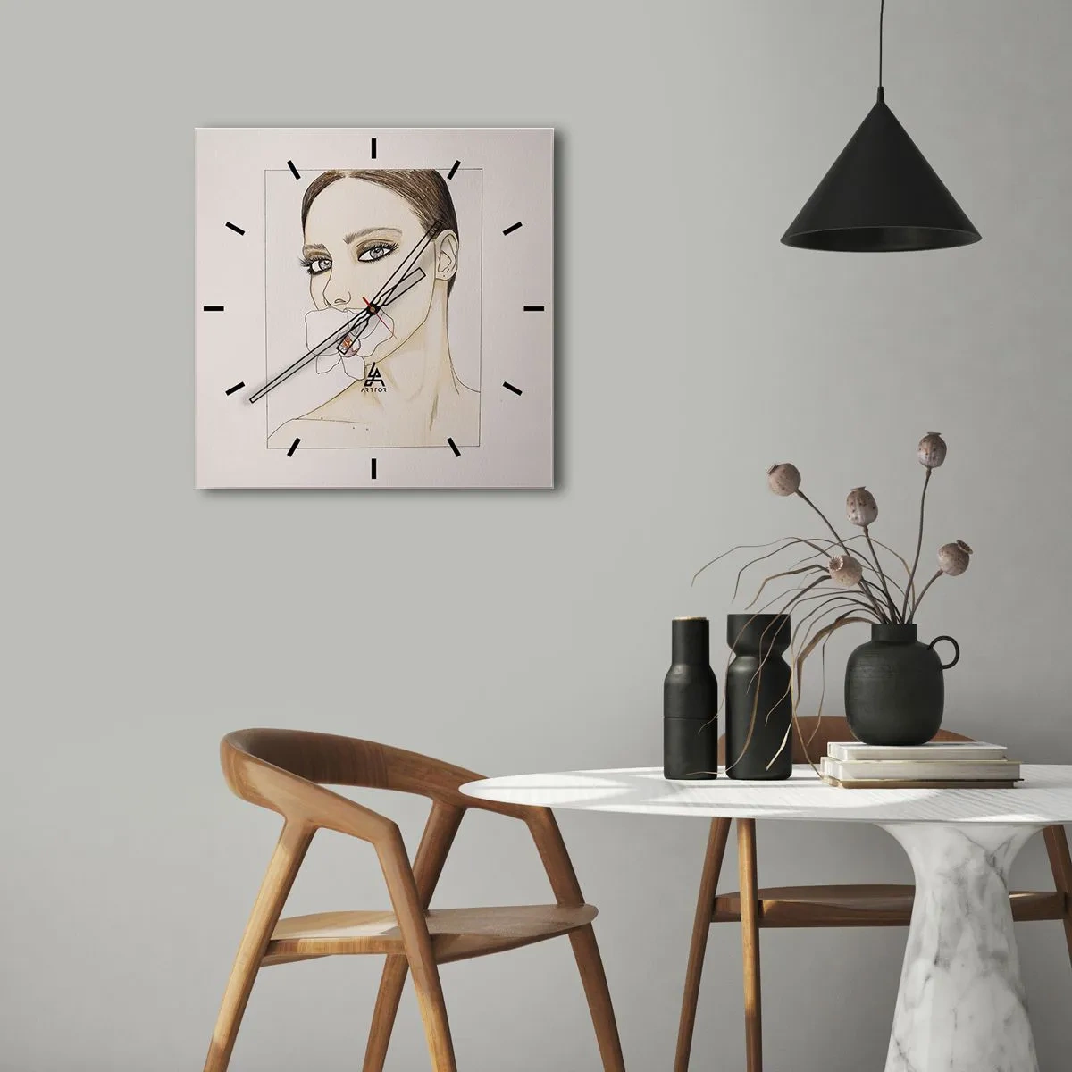 Nástenné hodiny - Symbol elegancie a krásy - 30x30 cm