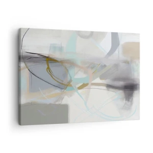 Obraz na plátne - Pastelová abstrakcia s jemnými líniami - 70x50cm - Hmlistá abstrakcia - Moderná nástenná dekorácia do obývacej izby a spálne ARTTOR