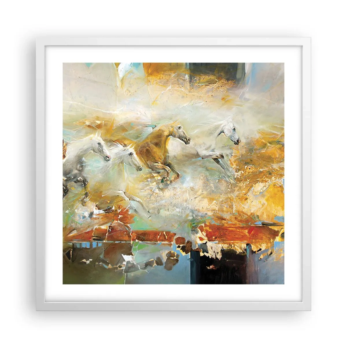 Plagát v bielom ráme - Cvála svetlom - 50x50 cm