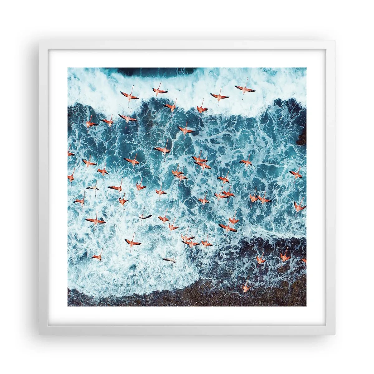 Plagát v bielom ráme - Prímorský sprievod - 50x50 cm