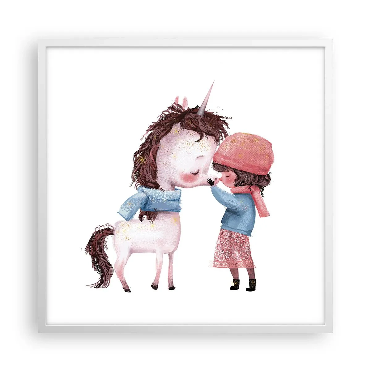 Plagát v bielom ráme - Zimný príbeh - 60x60 cm