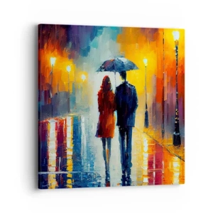 Obraz na plátne - Spolu – farebná noc - 40x40 cm