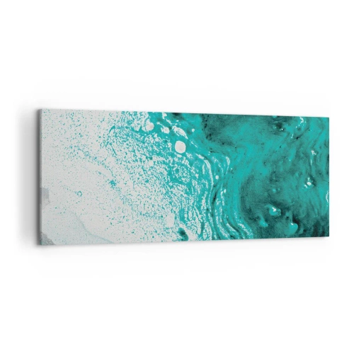 Obraz na plátne - Prepadnúť sa v bielej a tyrkysovej - 120x50 cm