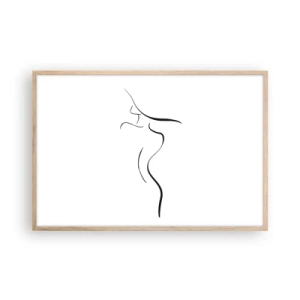 Plagát v ráme zo svetlého duba - Nepolapiteľná ako vlna - 91x61 cm