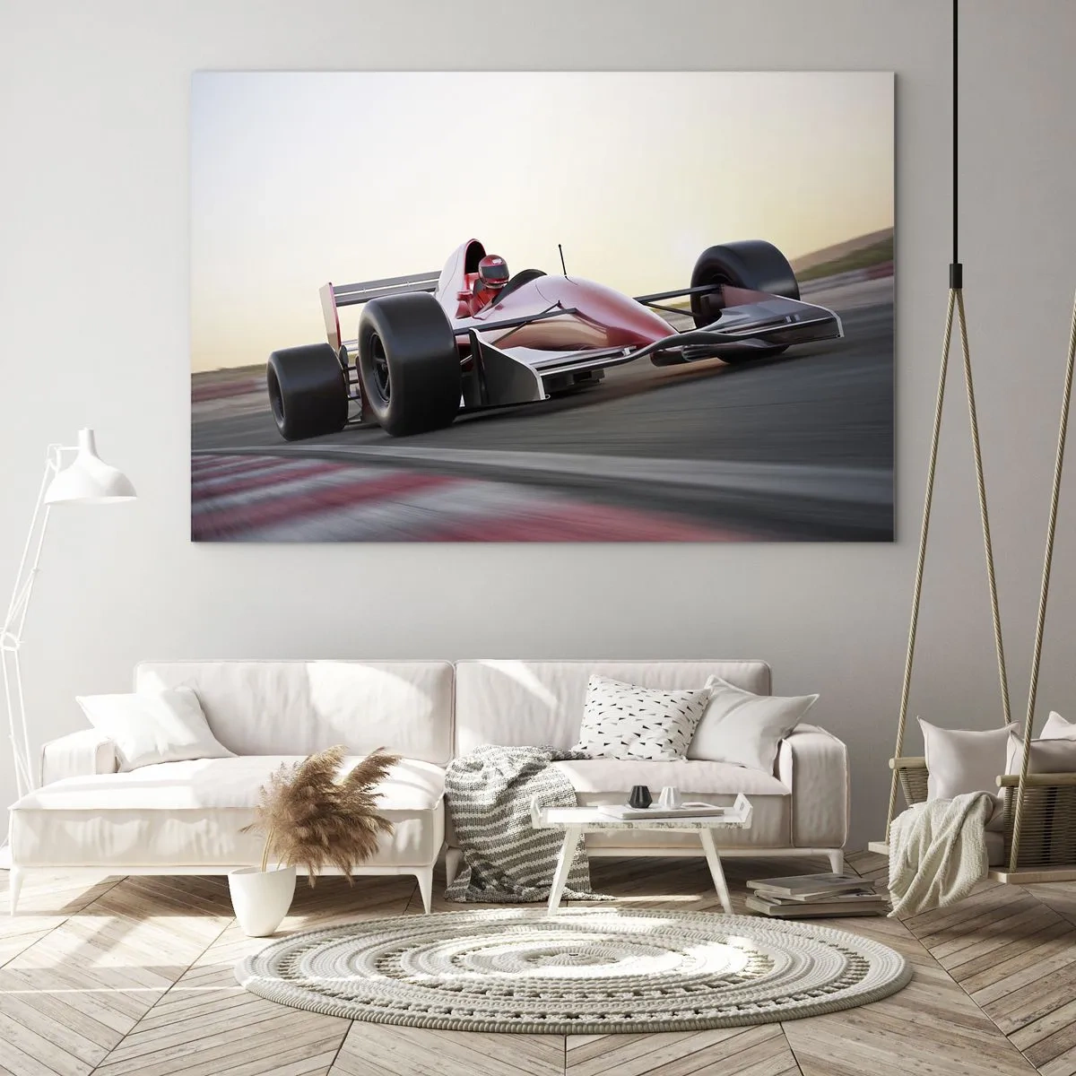 Obraz na skle - Formula 1 na pretekárskej trati - 70x50cm - Vždy víťaz - Moderná nástenná dekorácia do obývacej izby a spálne ARTTOR