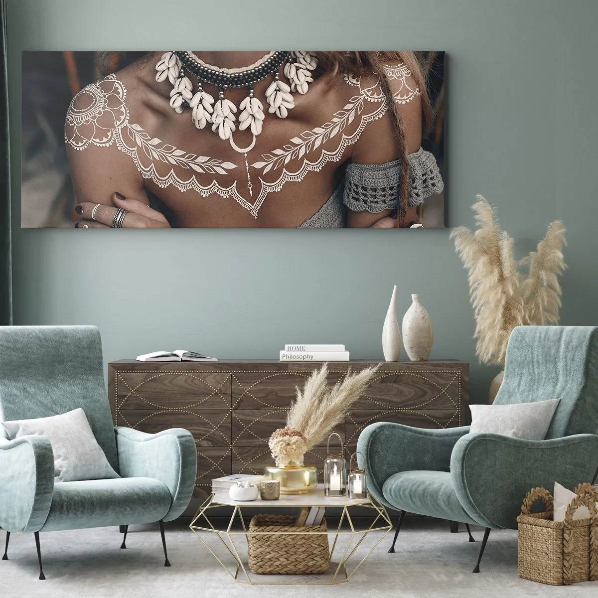 Obraz na plátne - Talizmany, rituály ženskosti - 100x40 cm