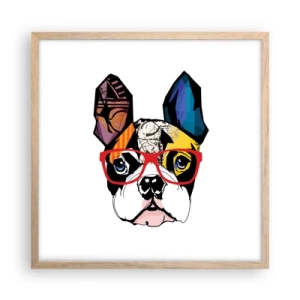 Plagát v ráme zo svetlého duba - Intelektuál - 50x50 cm