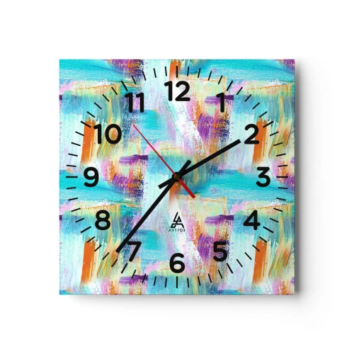 Nástenné hodiny - Veselé striedavé cákance - 30x30 cm