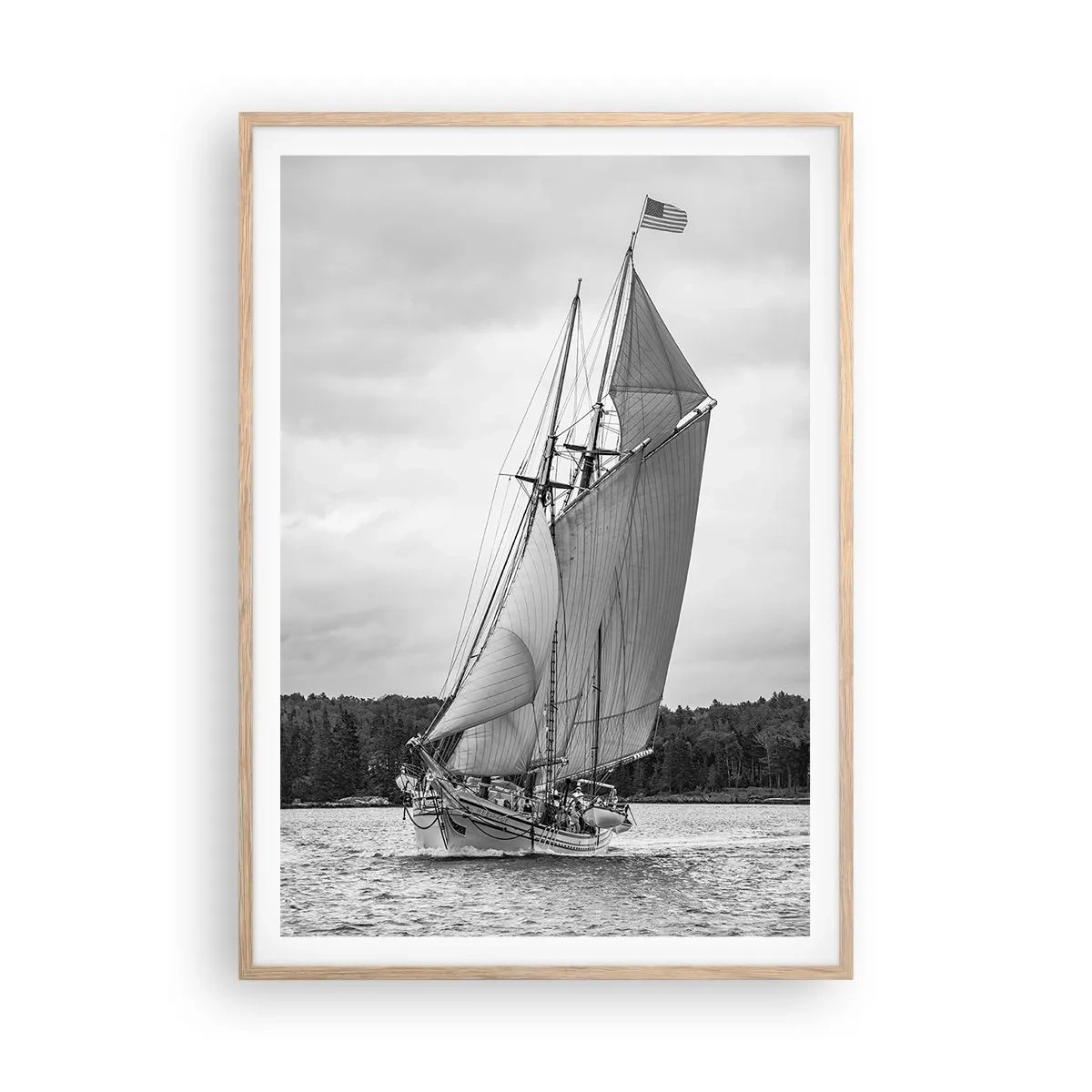 Plagát v ráme zo svetlého duba - Bratia vetra - 70x100 cm