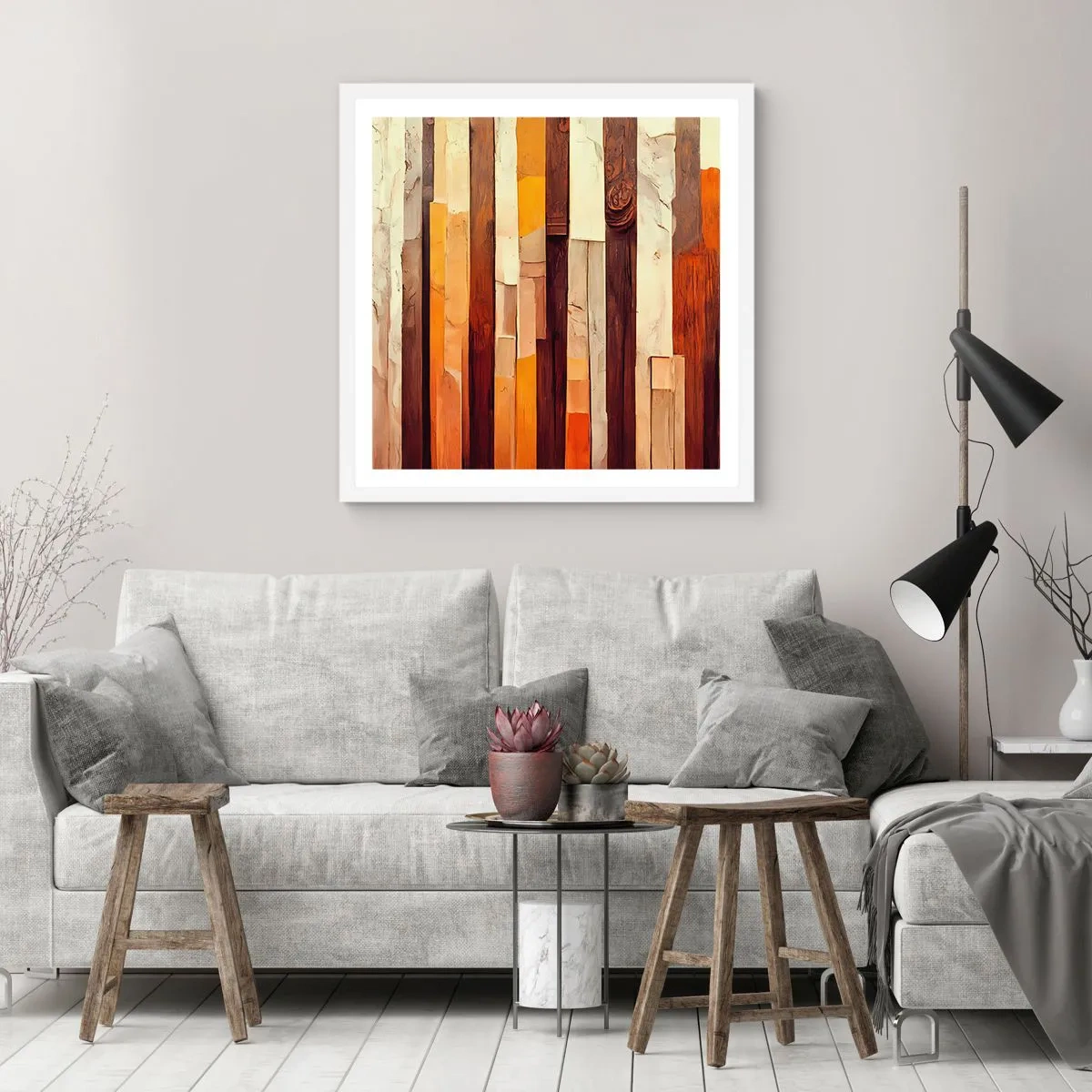 Plagát v bielom ráme - Hymna lesných stromov - 40x40 cm