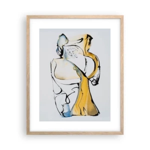 Plagát v ráme zo svetlého duba - Sklenená abstrakcia - 40x50 cm