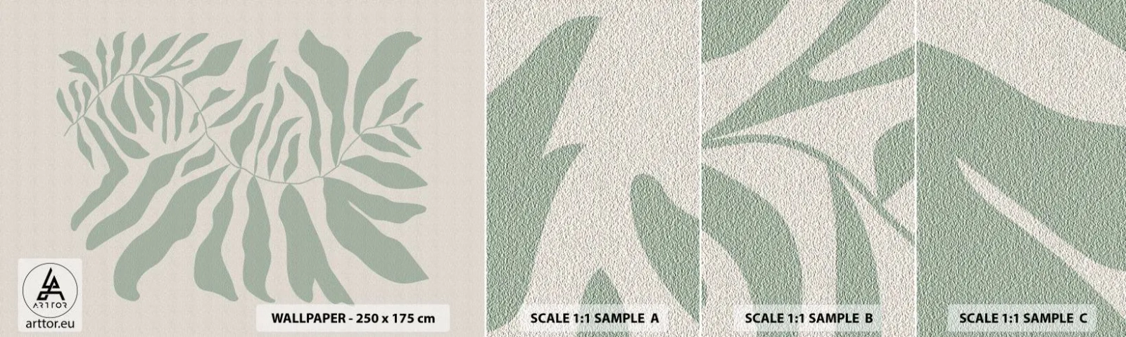 Vzorka Fototapeta Standard Eco - Smaragdová vetva - Boho, Rastlina, Botanický - 100x30 cm