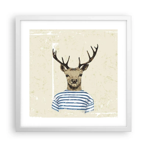 Plagát v bielom ráme - Pretože mám rád pruhované košele! - 40x40 cm