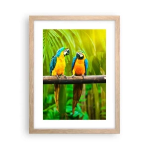 Plagát v ráme zo svetlého duba - Počula si, že ona…? - 30x40 cm