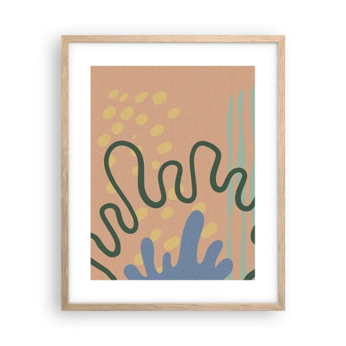 Plagát v ráme zo svetlého duba - Abstrakcia: rozmanitosť prírody - 40x50 cm