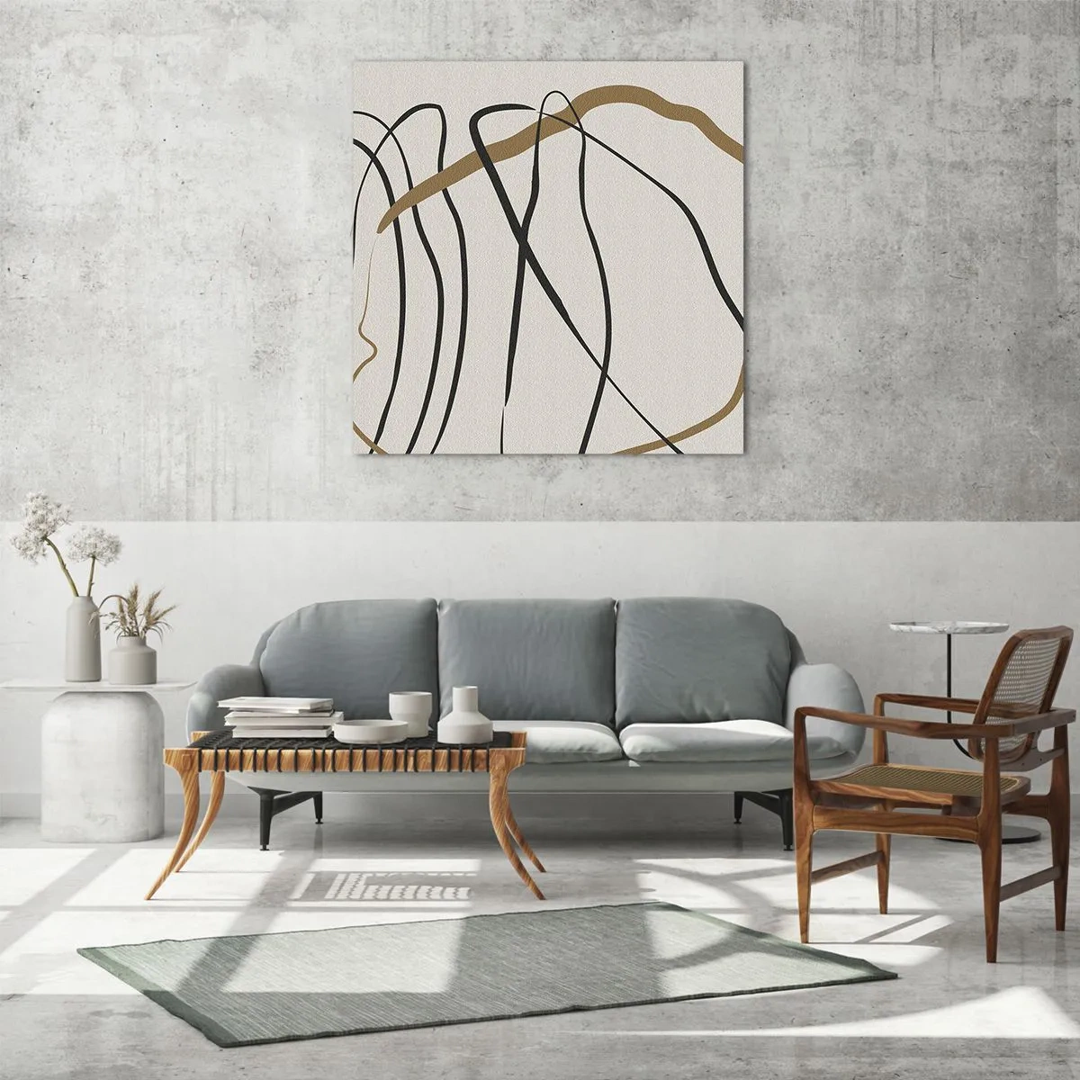 Obraz na skle - Kompozícia – tanec v slučke - 30x30 cm