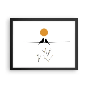 Plagát v čiernom ráme - Slávičí večer - 40x30 cm
