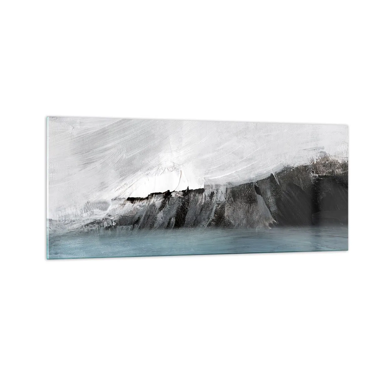 Obraz na skle - Voda – zem: stret živlov - 100x40 cm