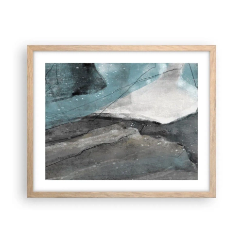 Plagát v ráme zo svetlého duba - Abstrakcie: skaly a ľad - 50x40 cm