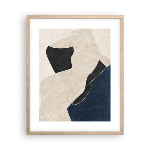 Plagát v ráme zo svetlého duba - Abstraktná kompozícia – kontrast farieb - 40x50 cm