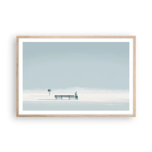 Plagát v ráme zo svetlého duba - Áno, čakám. - 91x61 cm