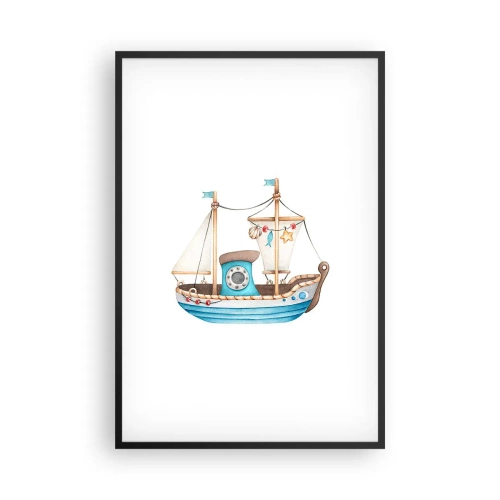 Plagát v čiernom ráme - Ahoj, dobrodružstvo! - 61x91 cm