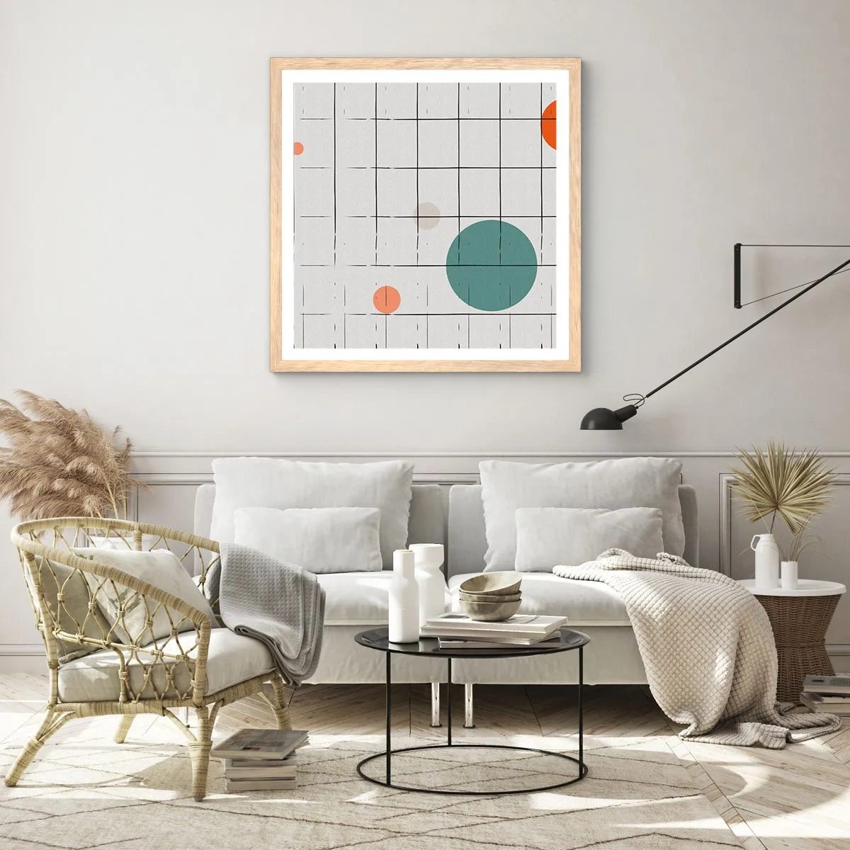 Plagát v ráme zo svetlého duba - Uväznené. My alebo ony? - 50x50 cm