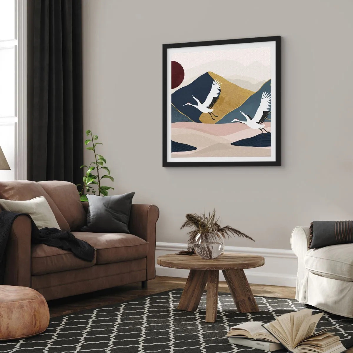 Plagát v čiernom ráme - Opäť ubehol ďalší deň - 50x50 cm